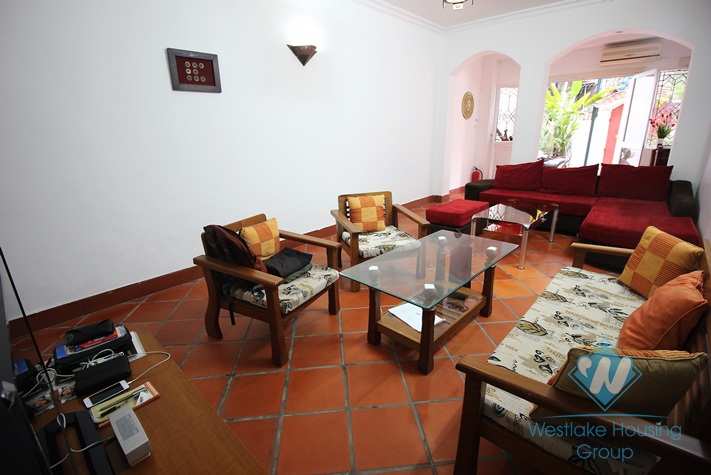 Elegant house with 3 bedroom, front yard and terrace for rent in Ba Dinh, Hanoi